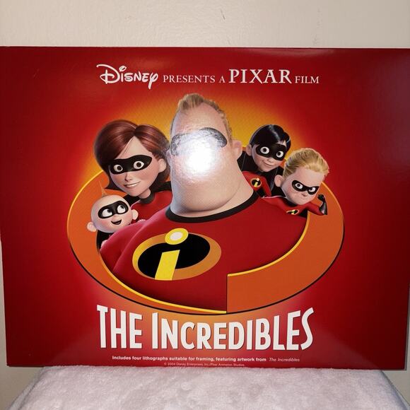 The Incredibles Collectible Lithographs (4) Disney Store Promo From 2004 - Picture 1 of 7